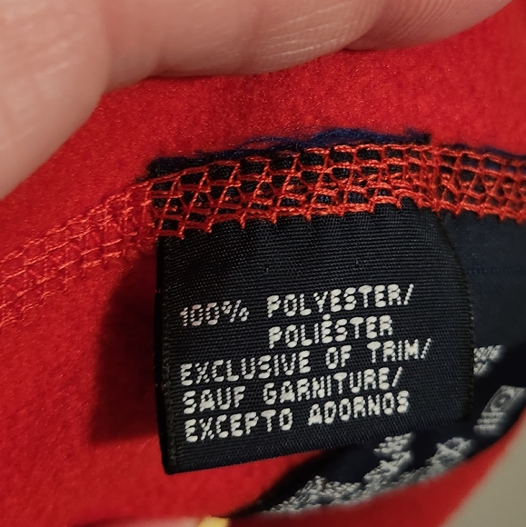 VINTAGE TOMMY HILFIGER Men's Long Sleeve Fleece Pullover Jacket Size L Red NWT - Picture 8 of 11